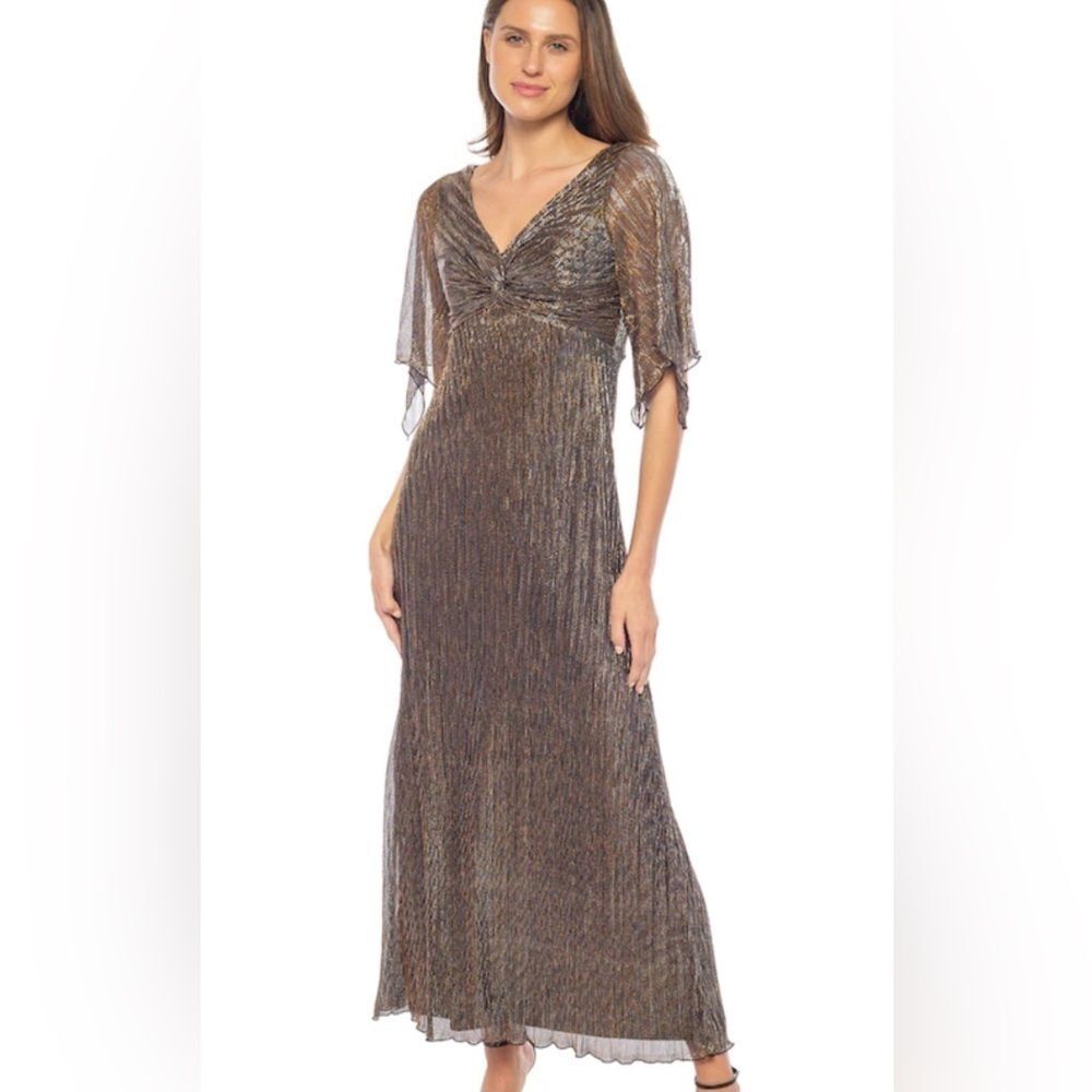 Sale Marina Butterfly Sleeves Evening Gown